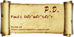 Pauli Dömötör névjegykártya